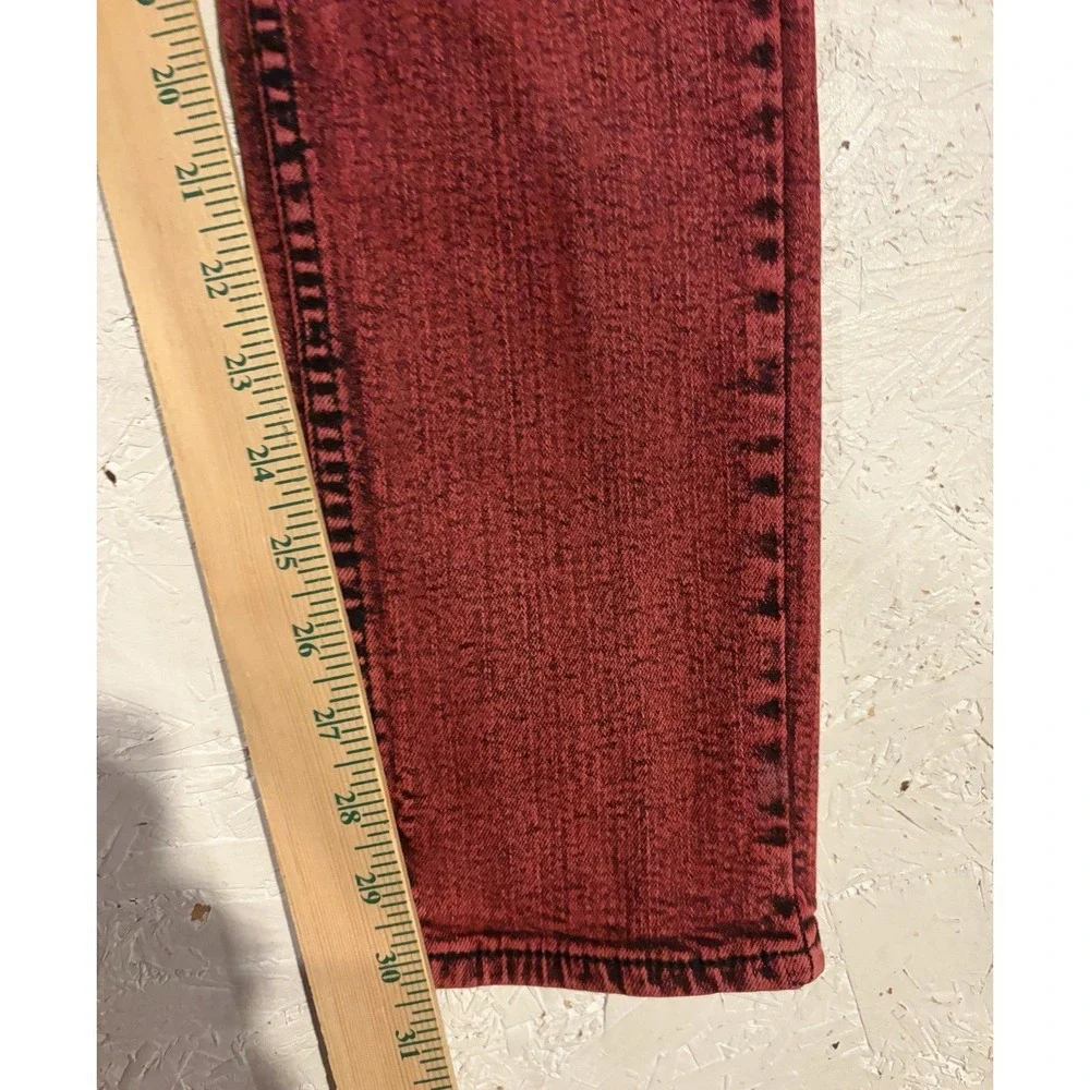 Social Collision Rude Skinny Jeans Red Black Acid Wash Punk Emo Denim 30x32 - Picture 7 of 11